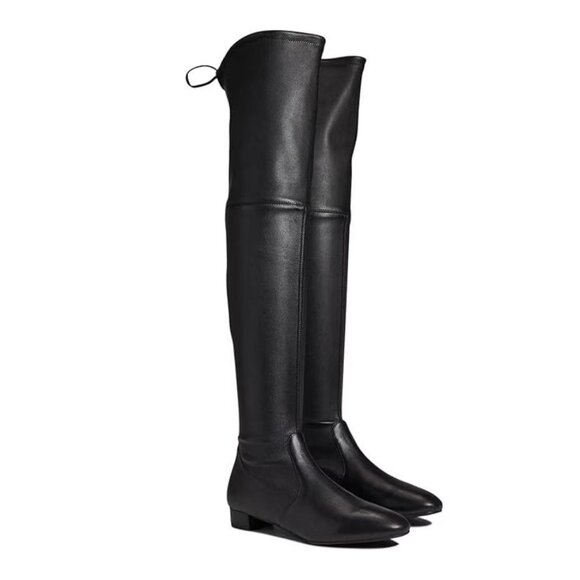 Stuart Weitzman Genna 25 City Boot Over the Knee Leather Black Size 37/6.5 NIB - Picture 1 of 16